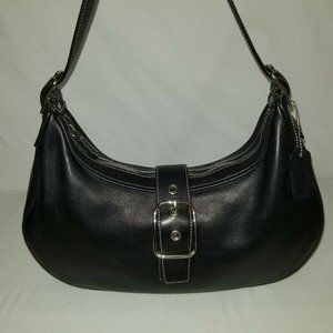 Coach 7592 Black Leather Hampton Buckle Hobo